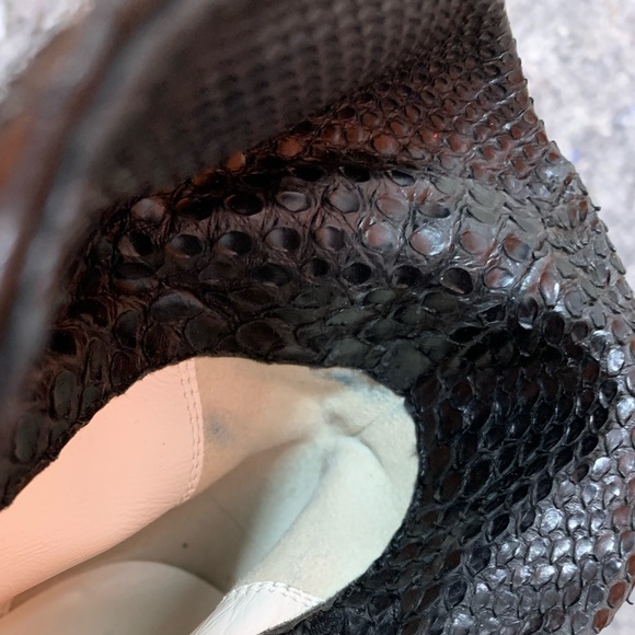 Sigerson Morrison black snake embossed leather stiletto booties 7.5 - Picture 11 of 11